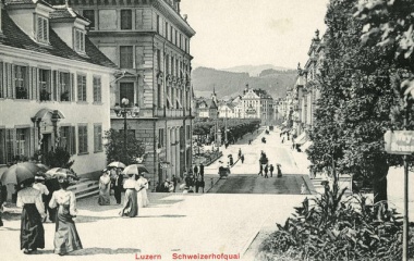 Blick von der Hofkirche bis zum Hotel Schwanen