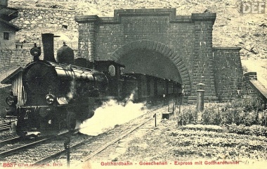 1882 Gotthardtunnel Nordportal - schnelle Nord-Süd Verbindung