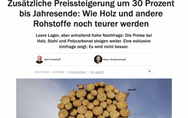 Verfügbarkeit und Lieferfristen von Holz und Aluminium fordern das Unternehmen