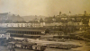 Luzern in den 1880ern:  erster Bahnhof, die zehnjährige Post und Seebrücke vor der Altstadt